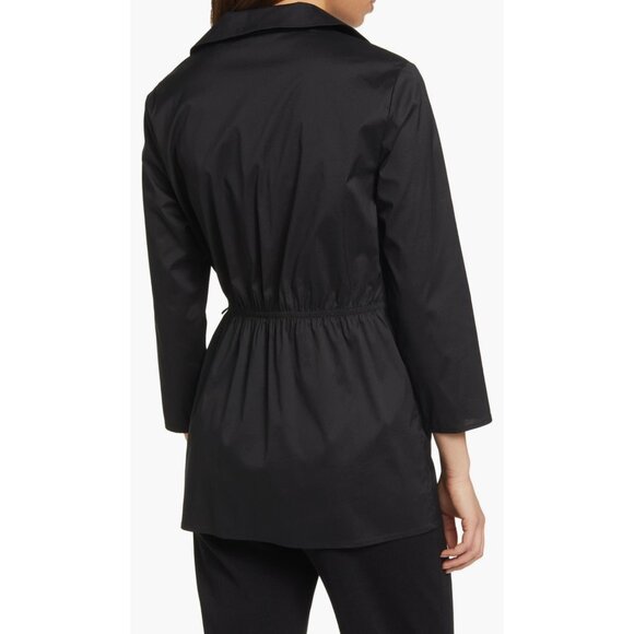 MISOOK Side Tie Poplin Shirt In Black size M NWOT - Picture 2 of 10